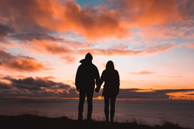 Christian faith based couple taking a walk